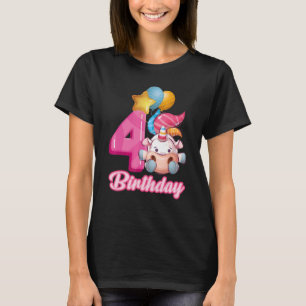 4 jaar oud Unicorn Princess 4th Girl Birthday Uni T-shirt
