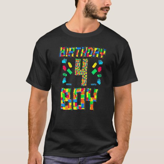 4 Jaar oud Verjaardag Jongen met puzzels spelletje T-shirt (Voorkant)