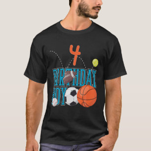 4 Jaar Oud Verjaardag Jongen Sport Matching Famili T-shirt