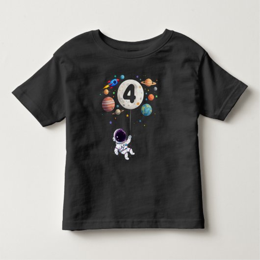 4 Jaar Oud Verjaardag Planeten Astronaut 4e Verjaa Kinder Shirts (Voorkant)