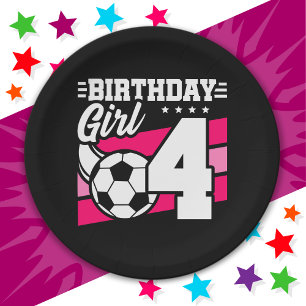 4 Jaar Oud Voetbal Football Feest 4e Verjaardag Me Papieren Bordje