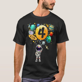 4 jaar oude Astronaut Spaceman Galaxy Funny Birthd T-shirt