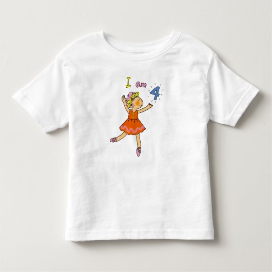 4 jaar oude ballerina kinder shirts (Voorkant)