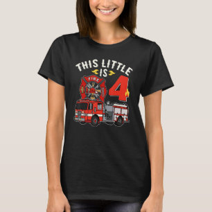 4 jaar oude brandweerman op zaterdag 4 t-shirt