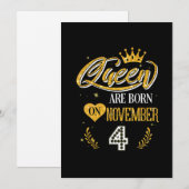 4 jaar oude cadeautjes koningin werd geboren op 4  kaart (Voorkant / Achterkant)