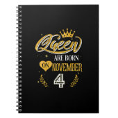 4 jaar oude cadeautjes koningin werd geboren op 4  notitieboek (Voorkant)