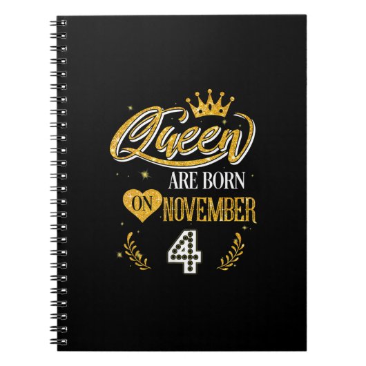 4 jaar oude cadeautjes koningin werd geboren op 4 notitieboek (Voorkant)