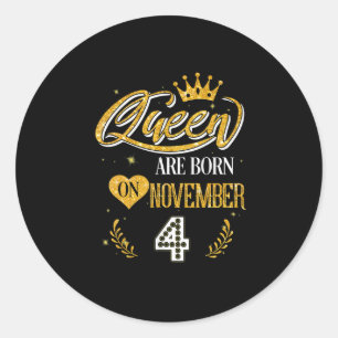 4 jaar oude cadeautjes koningin werd geboren op 4 ronde sticker