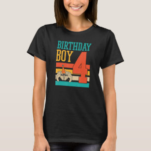 4 jaar oude Cute Jumping Spider Birthday Boy Party T-shirt