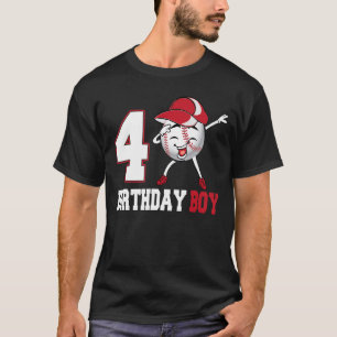 4 jaar oude Dabbing Baseball Teen T-shirt