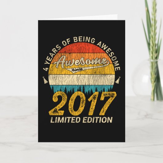 4 jaar oude dag 2017 Geweldige sinds 4 jaar Kaart (Voorkant)