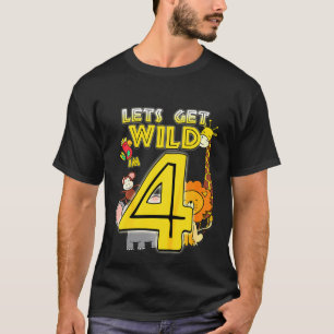 4 jaar oude dierentuin Safari 4e verjaardag jongen T-shirt
