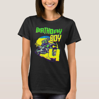 4 jaar oude Dirt Bike Birthday Party Motocross Mx T-shirt