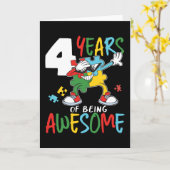 4 jaar oude geboorte jongen of meisjesautisme kaart (Gele Bloem)