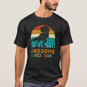 4 jaar oude geschenken Geweldige sinds 2018 Dinosa T-shirt
