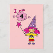 4 jaar oude goochelaar meisje briefkaart (Voorkant)