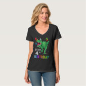 4 jaar oude jongen Dino Rex Dinosaur vierde verjaa T-shirt (Voorkant volledig)