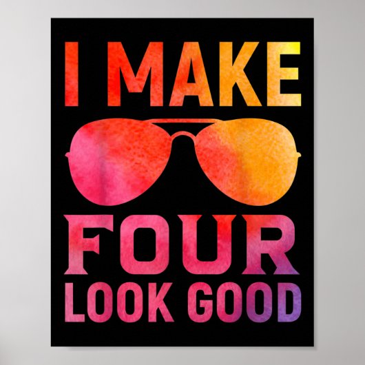 4 jaar oude kinderen Verjaardag Quote Graphics Gra Poster (Voorkant)