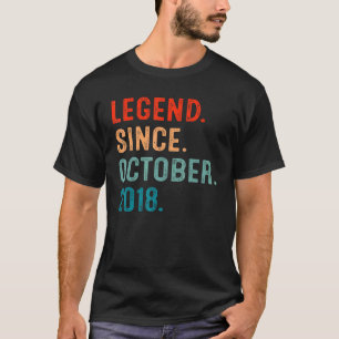4 jaar oude legenda sinds oktober 2018 4e verjaard t-shirt