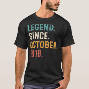 4 jaar oude legenda sinds oktober 2018 4e verjaard t-shirt