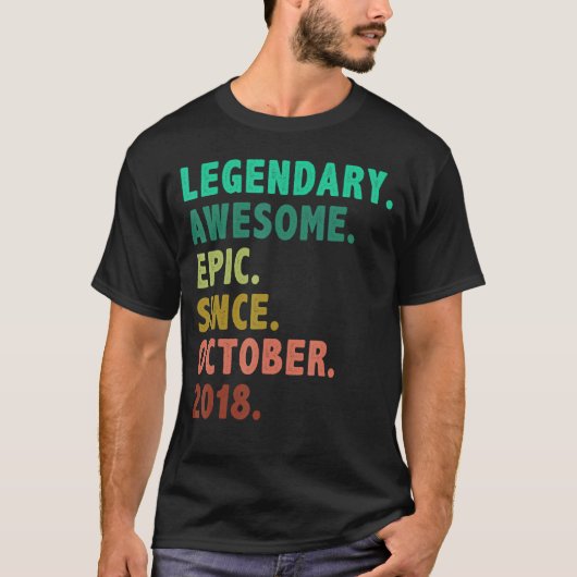 4 jaar oude legering sinds oktober 2018 4e verjaar t-shirt (Voorkant)