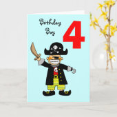 4 jaar oude piraat jongen kaart (Gele Bloem)