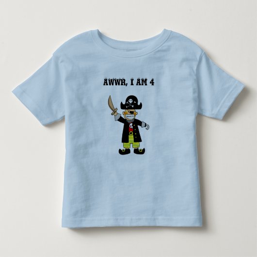 4 jaar oude piraat jongen kinder shirts (Voorkant)