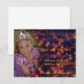 4 jaar oude prinses Birthday-uitnodigingen Kaart (Voorkant / Achterkant)