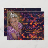 4 jaar oude prinses Birthday-uitnodigingen met rug Kaart (Voorkant / Achterkant)