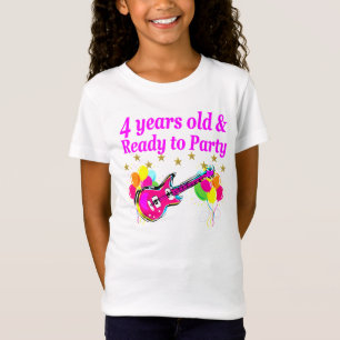 4 JAAR OUDE ROCK STAR VERJAARDAGSFEEST T-SHIRT