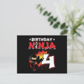 4 Jaar Oude Strips Ninja 4e Verjaardag Briefkaart (Staand voorkant)