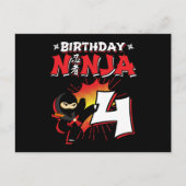 4 Jaar Oude Strips Ninja 4e Verjaardag Briefkaart (Voorkant)