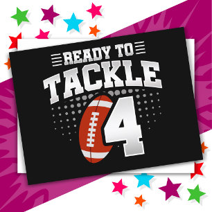 4 Jaar Oude Tackle Football Feestje Kinderen 4e Ve Briefkaart