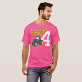 4 Jaar Oude Tractor 4e Verjaardag T-shirt (Voorkant volledig)