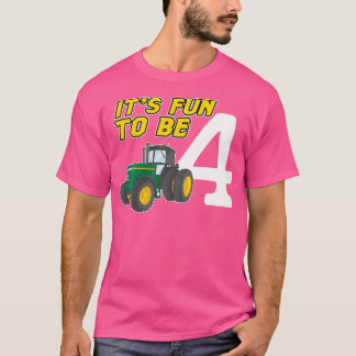 4 Jaar Oude Tractor 4e Verjaardag T-shirt