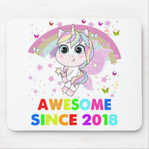 4 jaar oude Unicorn Cutie 4th Birthday Unicorn Gif Muismat