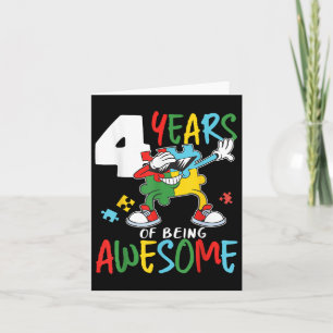 4 Jaar Oude Verjaardag Autistische Jongens Meisje Kaart