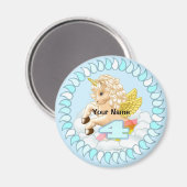 4 jaar oude Verjaardag Eenhoorn magneet (Voorkant / Achterkant)