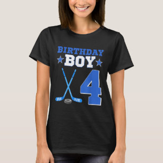 4 Jaar Oude Verjaardag Jongen 4e Verjaardag IJshoc T-shirt