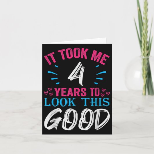 4 jaar oude verjaardag Quote Graphics Graphics Gra Kaart (Voorkant)