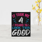 4 jaar oude verjaardag Quote Graphics Graphics Gra Kaart (Gele Bloem)