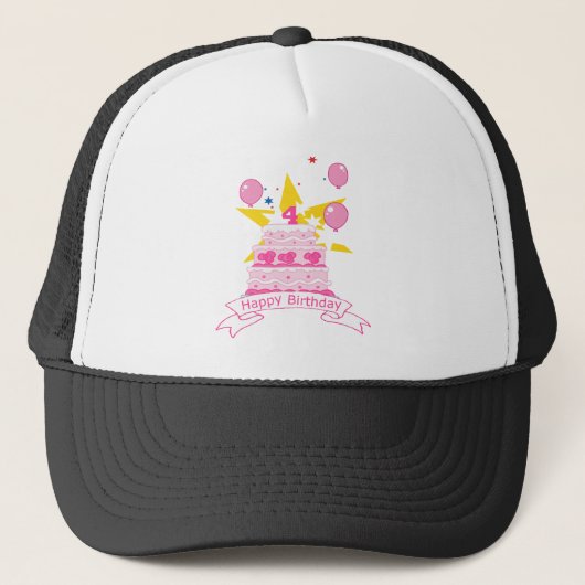 4 jaar oude verjaardagsCake Trucker Pet (Voorkant)