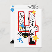 4 jaar oude verjaardagskaart kaart (Voorkant / Achterkant)