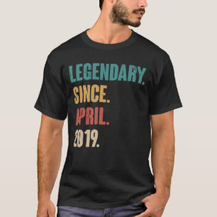 4 jaar oude Vintage 2019, 2019, 4 april, decora T-shirt