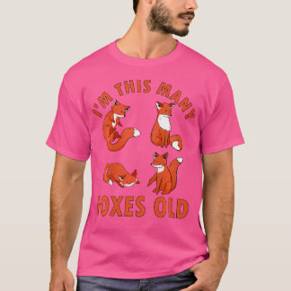 4 jaar oude vossen oude dierenvos 4e verjaardag t-shirt