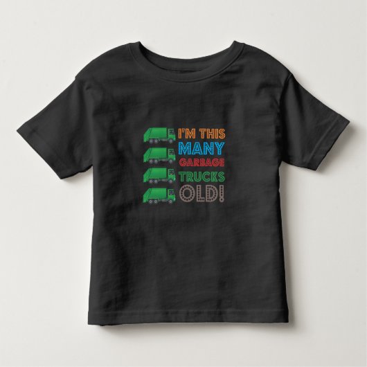 4 jaar oude vuilnisjongen vrachtwagen 4 jaar kinder shirts (Voorkant)