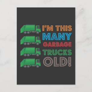 4 jaar oude vuilnisman vrachtwagen 4e verjaardag briefkaart