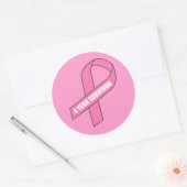 4 jaar overleving (borstkankerroze lint) ronde sticker (Envelop)