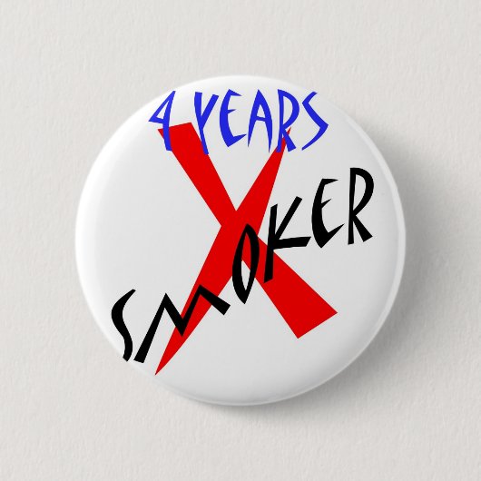 4 jaar Rood X-roker Ronde Button 5,7 Cm (Voorkant)