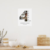 4 Jaar Samen Foto Collage Huwelijksverjaardag Poster (Keuken)